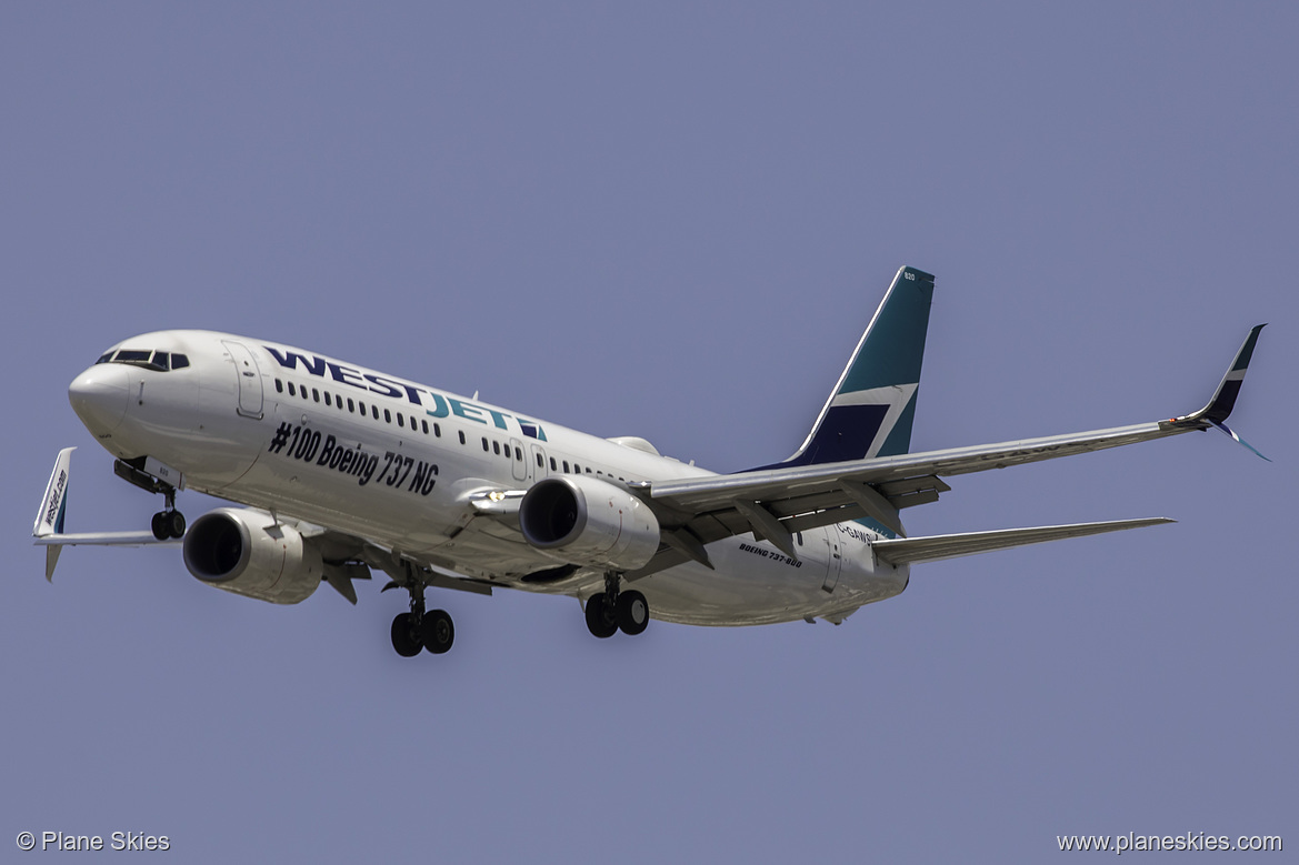 WestJet Boeing 737-800 C-GAWS at McCarran International Airport (KLAS/LAS) WestJet Boeing 737-800 C-GAWS at McCarran International Airport (KLAS/LAS)