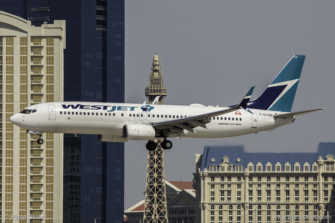 WestJet Boeing 737-800 C-GYSD at McCarran International Airport (KLAS/LAS)