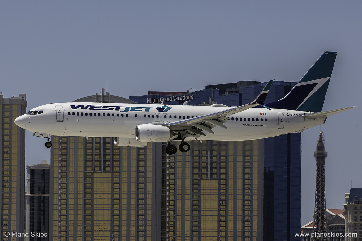 WestJet Boeing 737-800 C-GYSD at McCarran International Airport (KLAS/LAS)