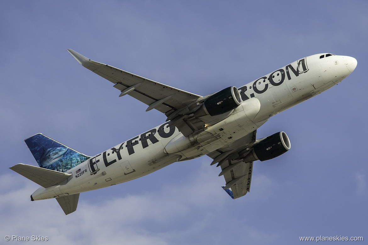 Frontier Airlines Airbus A320-200 N220FR at McCarran International Airport (KLAS/LAS) Frontier Airlines Airbus A320-200 N220FR at McCarran International Airport (KLAS/LAS)