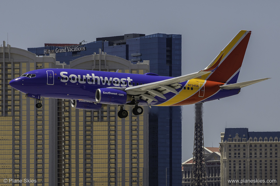 Southwest Airlines Boeing 737-700 N734SA at McCarran International Airport (KLAS/LAS)