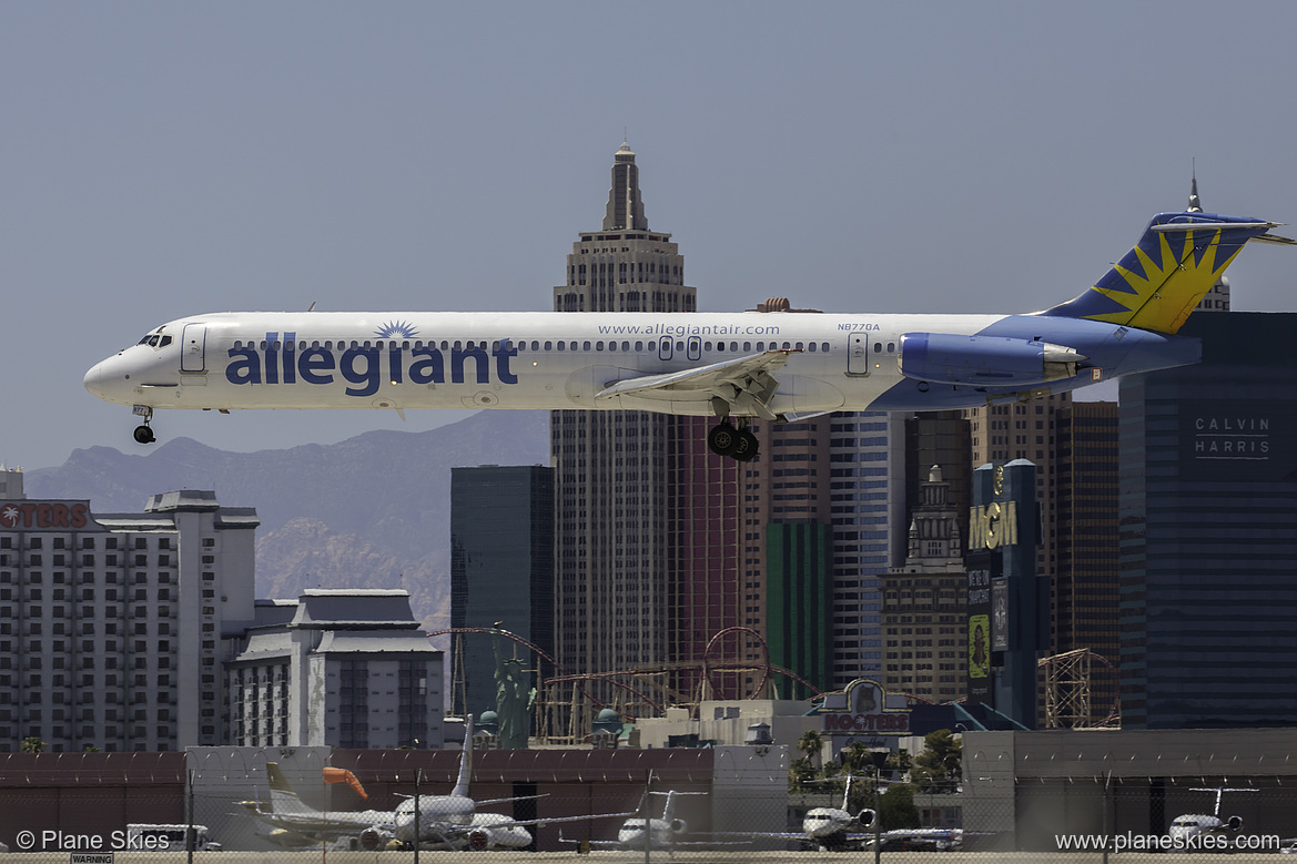 Allegiant Air McDonnell Douglas MD-82 N877GA at McCarran International Airport (KLAS/LAS) Allegiant Air McDonnell Douglas MD-82 N877GA at McCarran International Airport (KLAS/LAS)