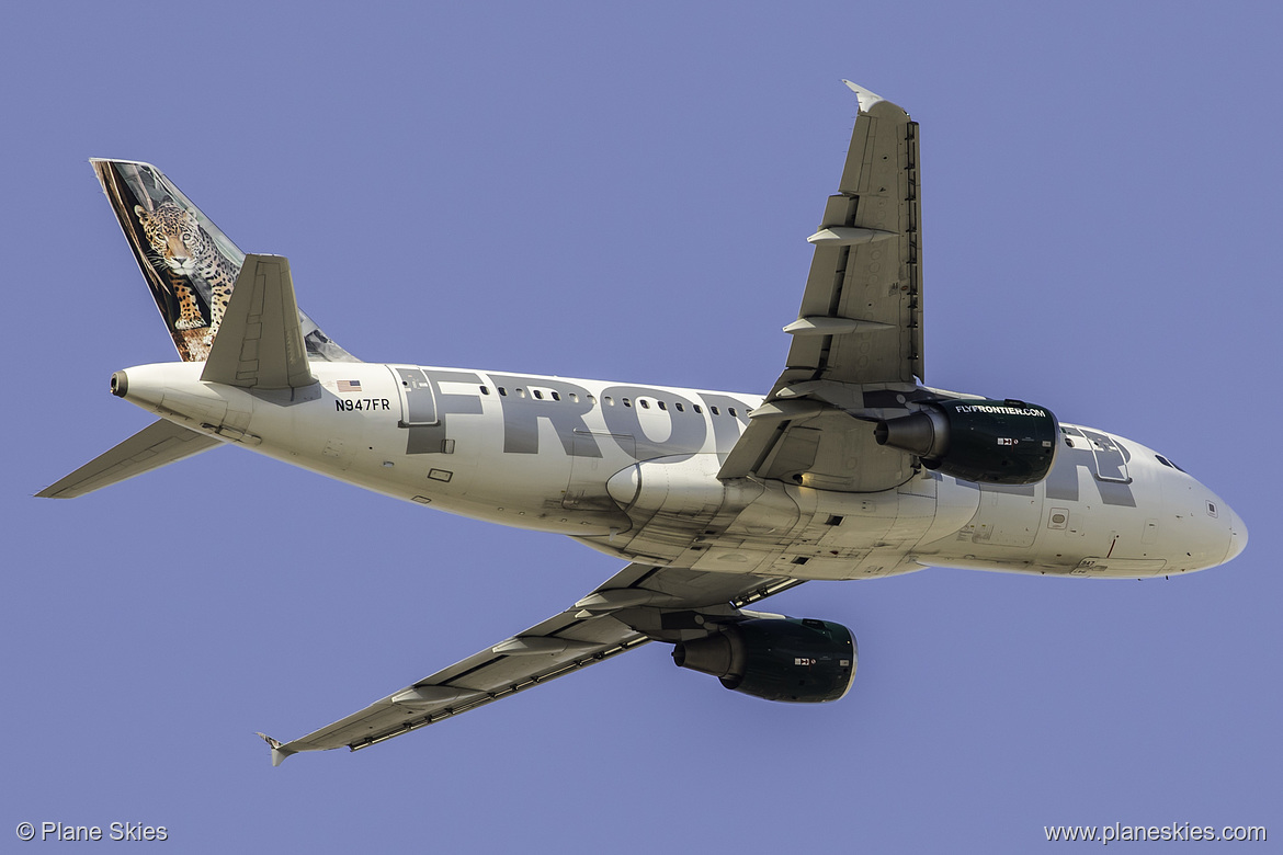 Frontier Airlines Airbus A319-100 N947FR at McCarran International Airport (KLAS/LAS) Frontier Airlines Airbus A319-100 N947FR at McCarran International Airport (KLAS/LAS)