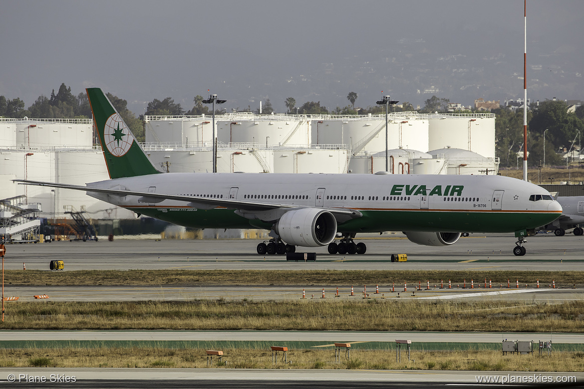 EVA Air Boeing 777-300ER B-16706 at Los Angeles International Airport (KLAX/LAX)