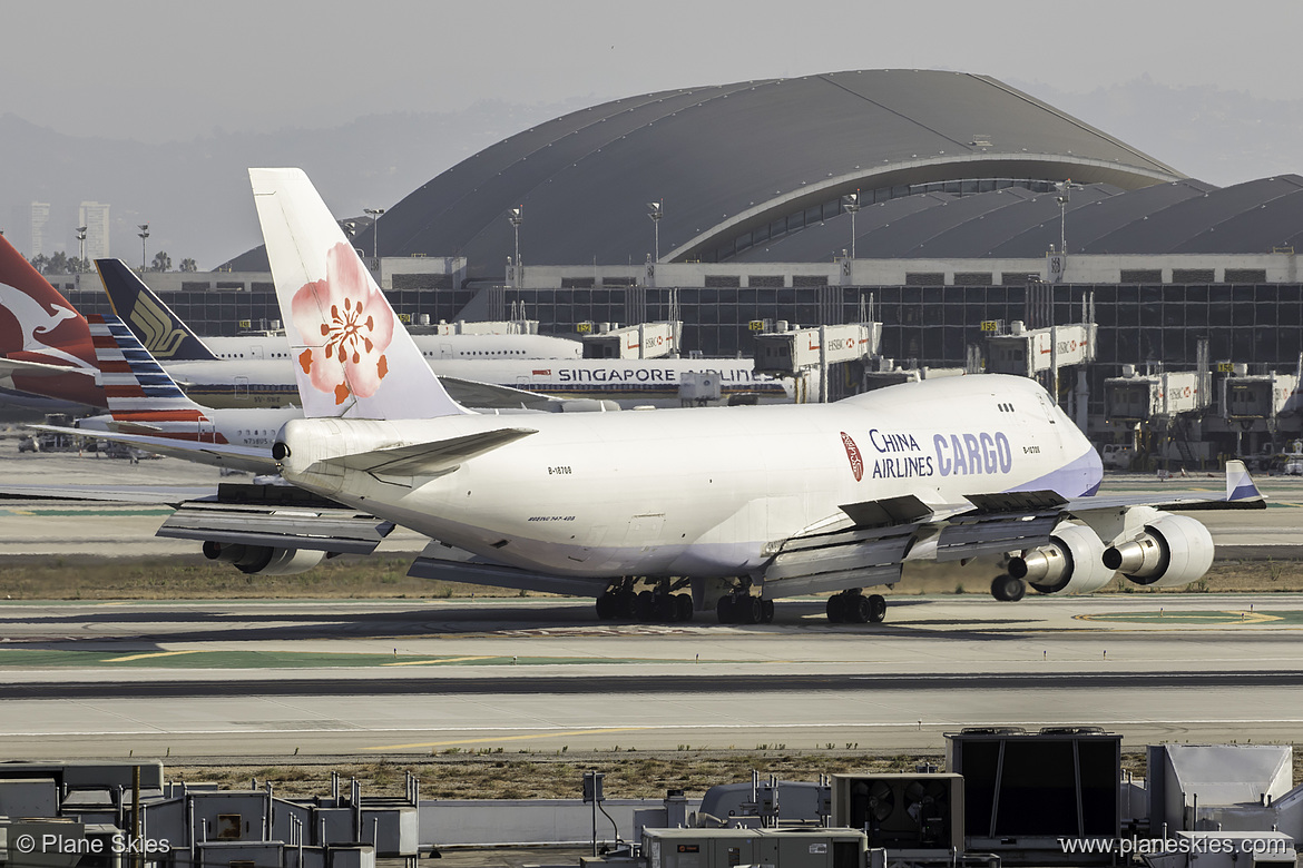 China Airlines Boeing 747-400F B-18708 at Los Angeles International Airport (KLAX/LAX) China Airlines Boeing 747-400F B-18708 at Los Angeles International Airport (KLAX/LAX)