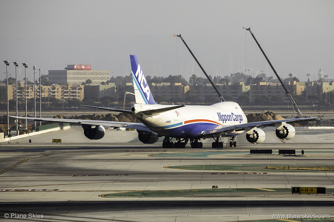 Nippon Cargo Airlines Boeing 747-8F JA15KZ at Los Angeles International Airport (KLAX/LAX) Nippon Cargo Airlines Boeing 747-8F JA15KZ at Los Angeles International Airport (KLAX/LAX)