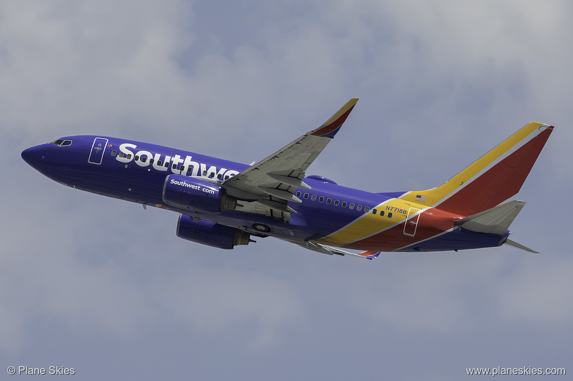 Southwest Airlines Boeing 737-700 N7718B at Los Angeles International Airport (KLAX/LAX) Southwest Airlines Boeing 737-700 N7718B at Los Angeles International Airport (KLAX/LAX)