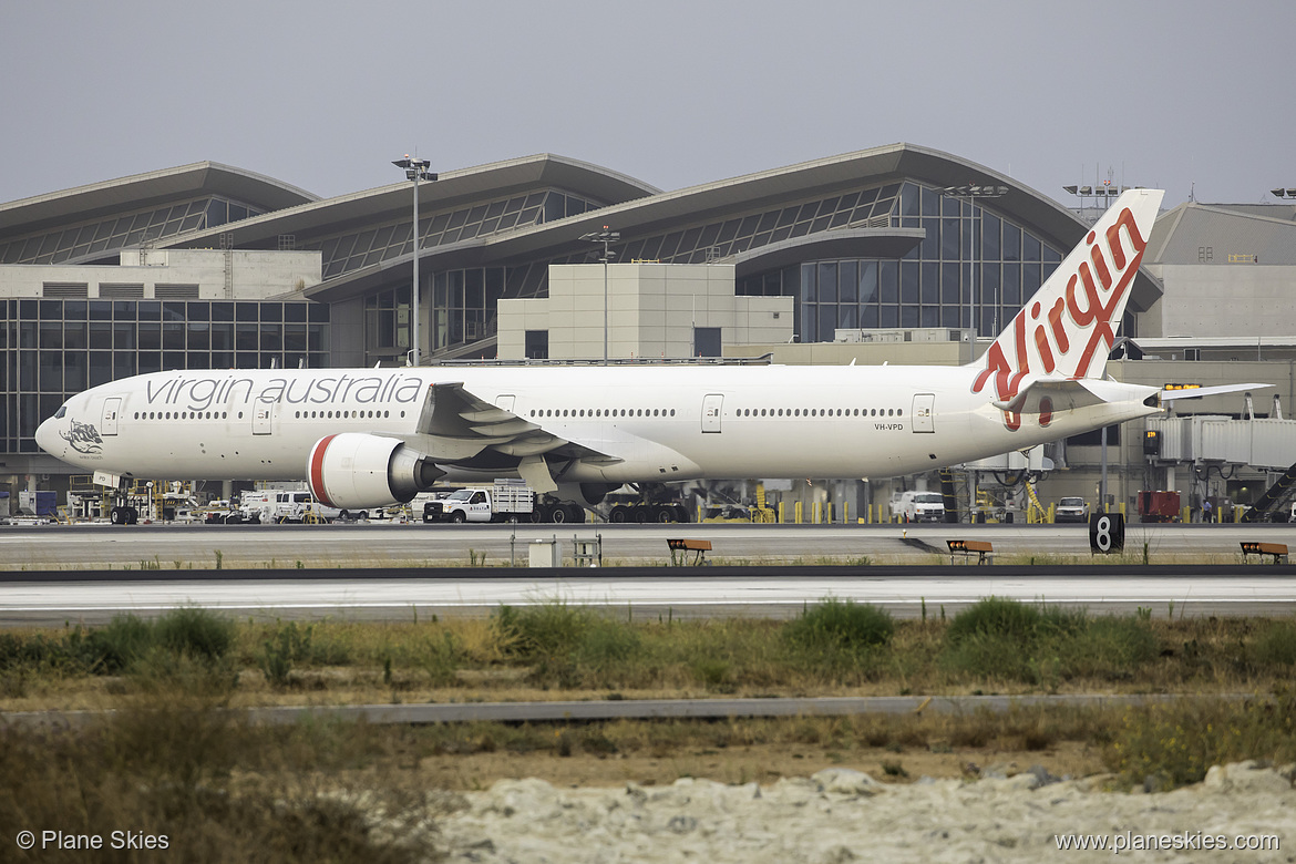 Virgin Australia Boeing 777-300ER VH-VPD at Los Angeles International Airport (KLAX/LAX) Virgin Australia Boeing 777-300ER VH-VPD at Los Angeles International Airport (KLAX/LAX)
