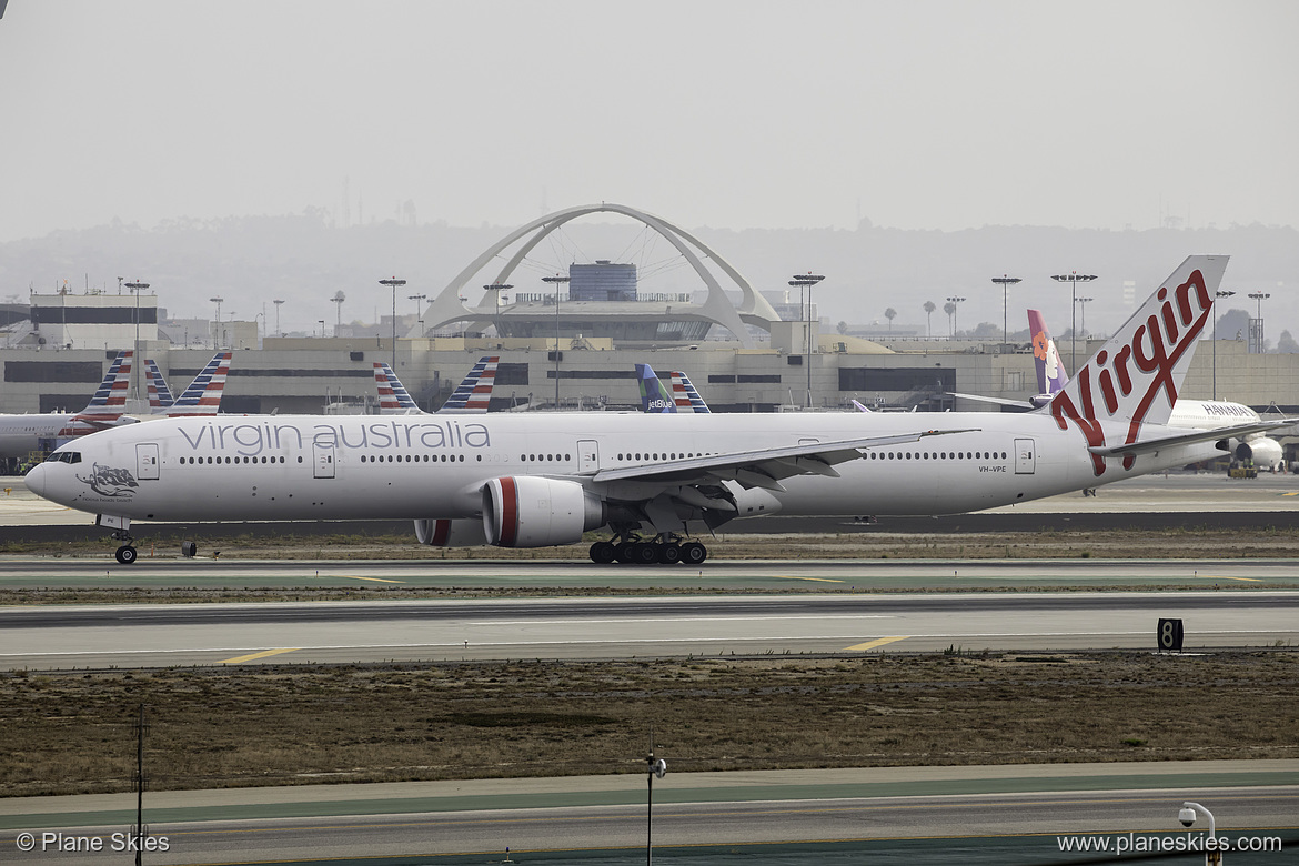 Virgin Australia Boeing 777-300ER VH-VPE at Los Angeles International Airport (KLAX/LAX) Virgin Australia Boeing 777-300ER VH-VPE at Los Angeles International Airport (KLAX/LAX)
