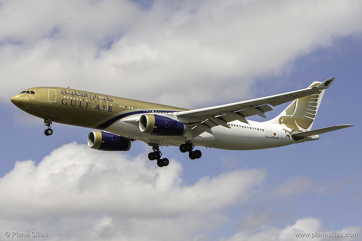 Gulf Air Airbus A330-200 A9C-KD at London Heathrow Airport (EGLL/LHR) Gulf Air Airbus A330-200 A9C-KD at London Heathrow Airport (EGLL/LHR)