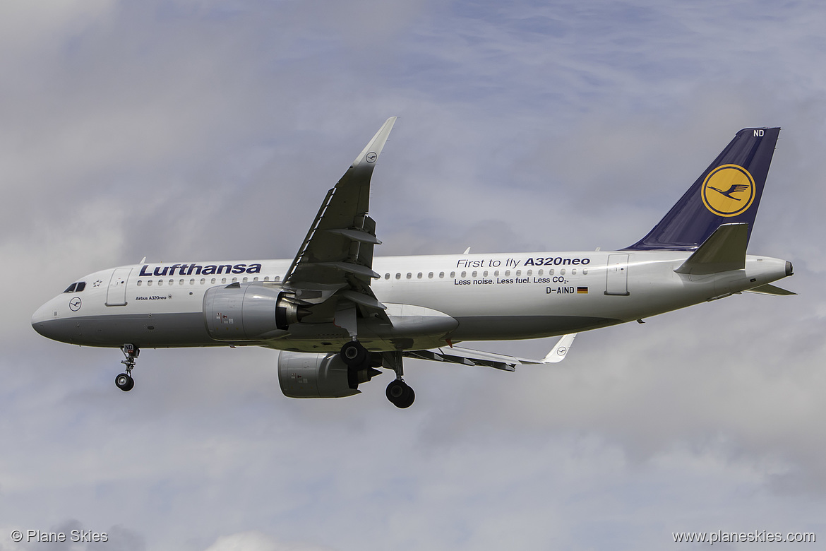 Lufthansa Airbus A320neo D-AIND at London Heathrow Airport (EGLL/LHR) Lufthansa Airbus A320neo D-AIND at London Heathrow Airport (EGLL/LHR)
