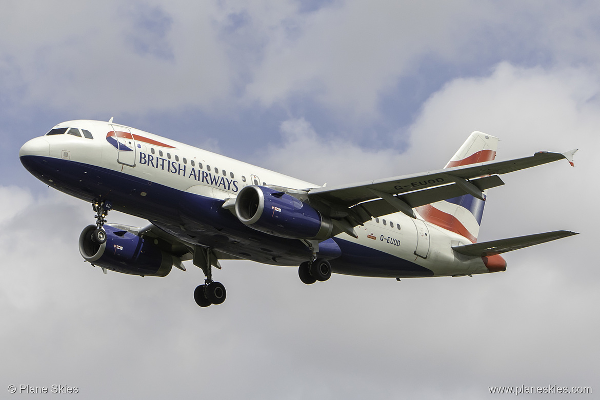 British Airways Airbus A319-100 G-EUOD at London Heathrow Airport (EGLL/LHR) British Airways Airbus A319-100 G-EUOD at London Heathrow Airport (EGLL/LHR)