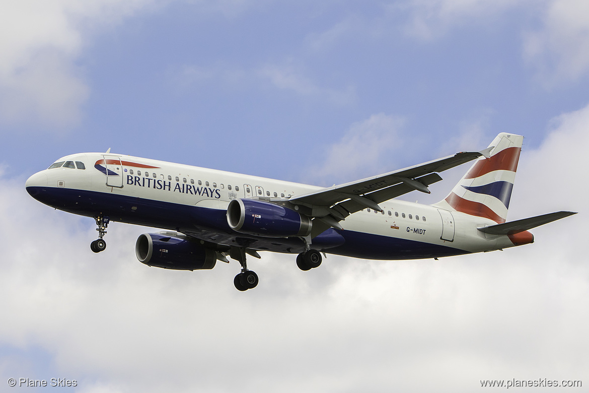 British Airways Airbus A320-200 G-MIDT at London Heathrow Airport (EGLL/LHR)