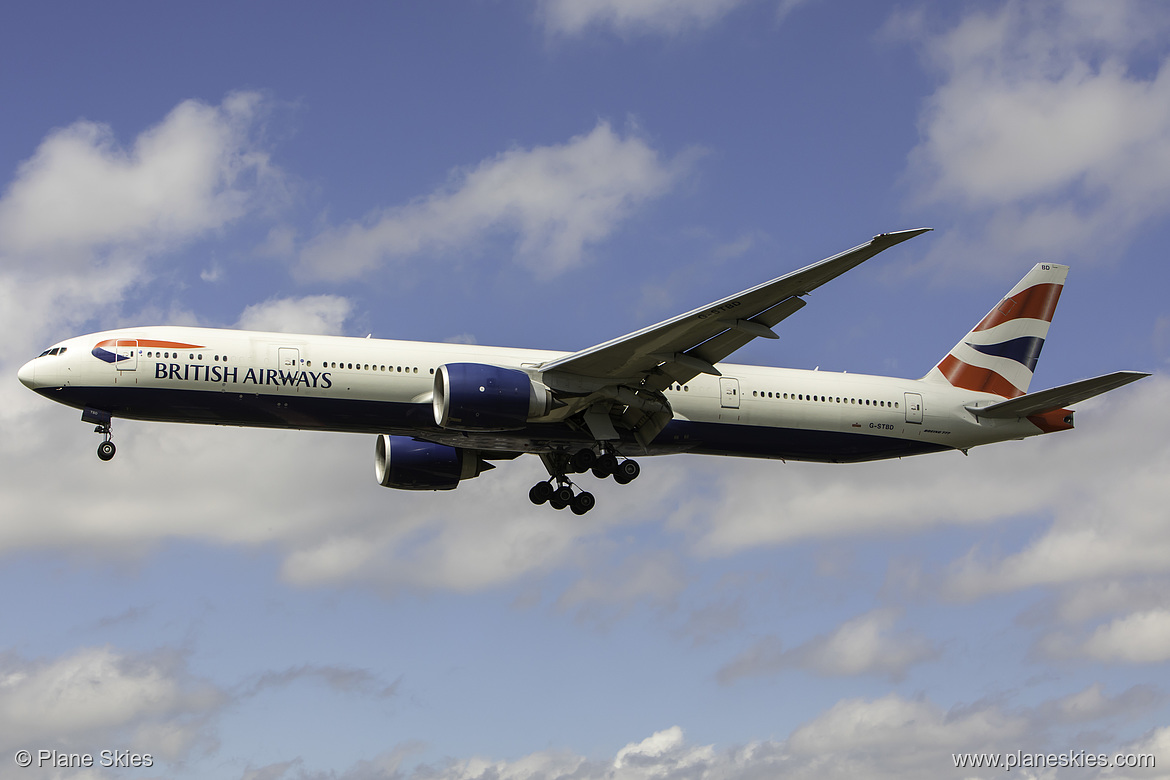 British Airways Boeing 777-300ER G-STBD at London Heathrow Airport (EGLL/LHR) British Airways Boeing 777-300ER G-STBD at London Heathrow Airport (EGLL/LHR)