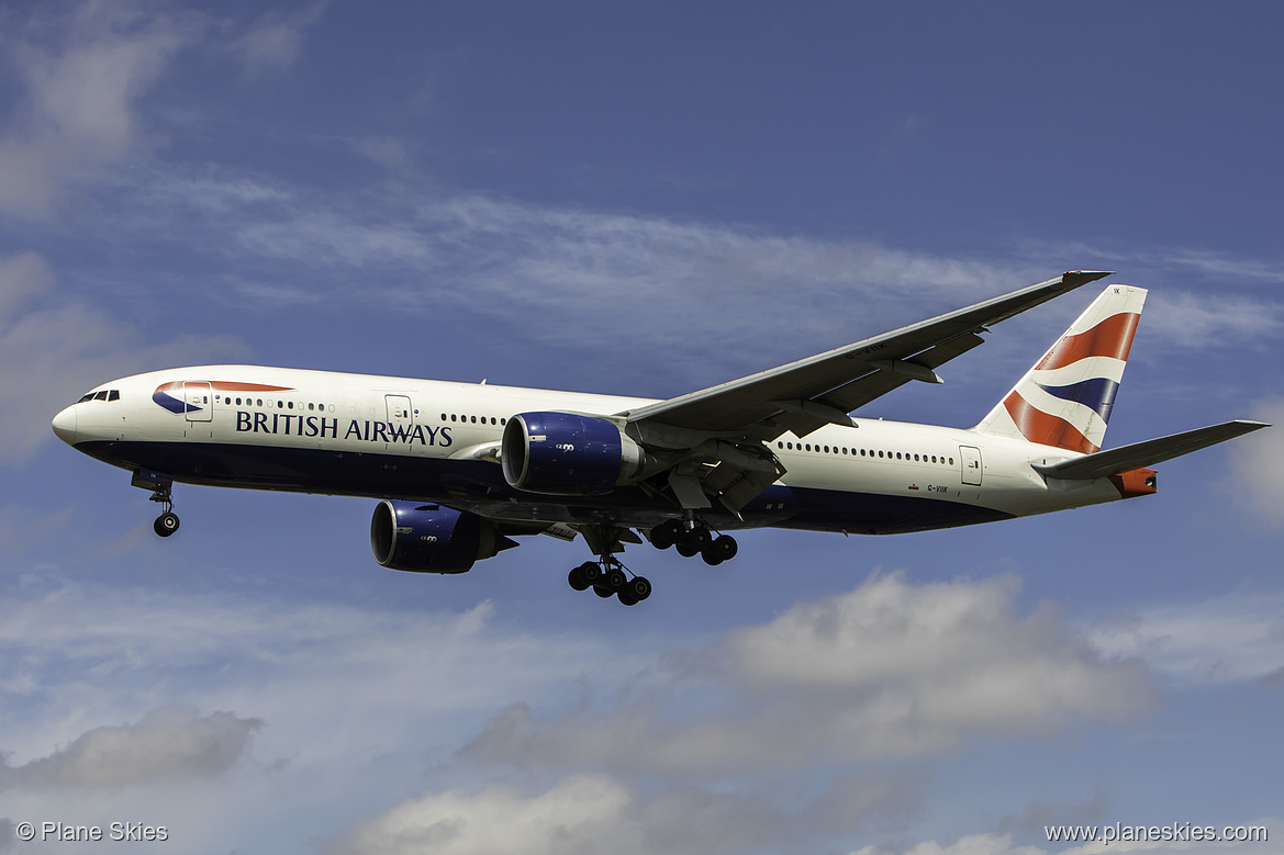 British Airways Boeing 777-200ER G-VIIK at London Heathrow Airport (EGLL/LHR) British Airways Boeing 777-200ER G-VIIK at London Heathrow Airport (EGLL/LHR)