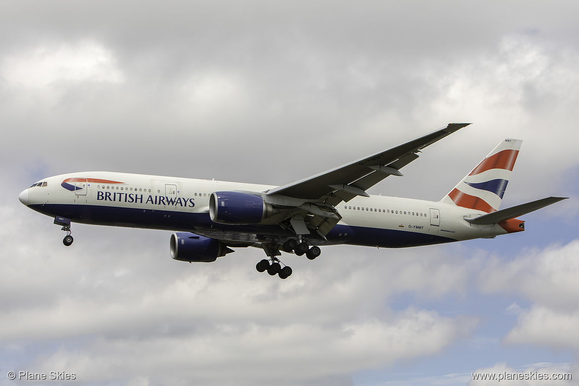 British Airways Boeing 777-200ER G-YMMT at London Heathrow Airport (EGLL/LHR) British Airways Boeing 777-200ER G-YMMT at London Heathrow Airport (EGLL/LHR)