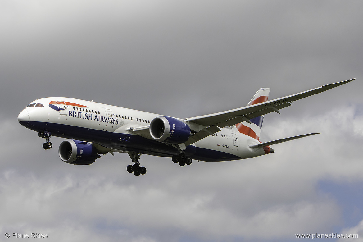 British Airways Boeing 787-8 G-ZBJE at London Heathrow Airport (EGLL/LHR) British Airways Boeing 787-8 G-ZBJE at London Heathrow Airport (EGLL/LHR)