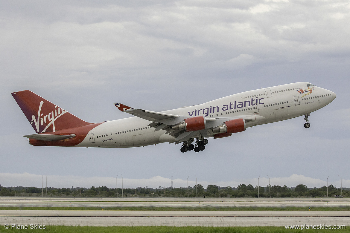 Virgin Atlantic Boeing 747-400 G-VROS at Orlando International Airport (KMCO/MCO) Virgin Atlantic Boeing 747-400 G-VROS at Orlando International Airport (KMCO/MCO)