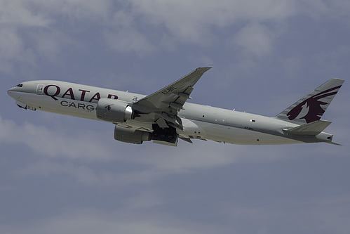 Qatar Air Cargo Boeing 777F A7-BFL at Los Angeles International Airport (KLAX/LAX) Qatar Air Cargo Boeing 777F A7-BFL at Los Angeles International Airport (KLAX/LAX)