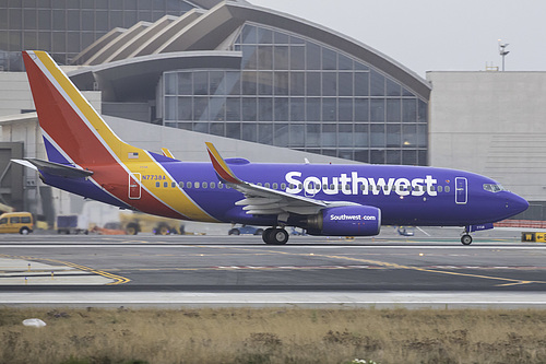 Southwest Airlines Boeing 737-700 N7738A at Los Angeles International Airport (KLAX/LAX) Southwest Airlines Boeing 737-700 N7738A at Los Angeles International Airport (KLAX/LAX)