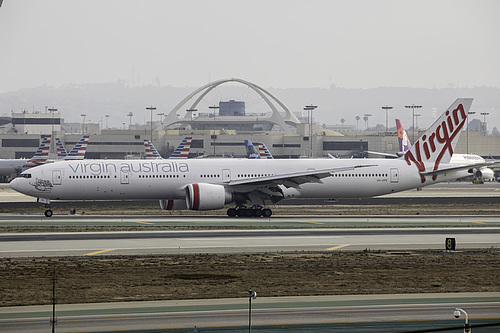 Virgin Australia Boeing 777-300ER VH-VPE at Los Angeles International Airport (KLAX/LAX) Virgin Australia Boeing 777-300ER VH-VPE at Los Angeles International Airport (KLAX/LAX)