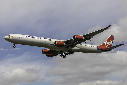 Virgin Atlantic Airbus A340-600 G-VFIT at London Heathrow Airport (EGLL/LHR) Virgin Atlantic Airbus A340-600 G-VFIT at London Heathrow Airport (EGLL/LHR)