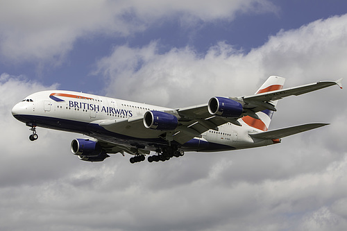 British Airways Airbus A380-800 G-XLEL at London Heathrow Airport (EGLL/LHR) British Airways Airbus A380-800 G-XLEL at London Heathrow Airport (EGLL/LHR)