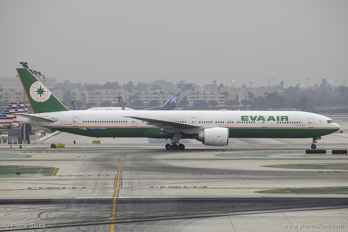EVA Air Boeing 777-300ER B-16705 at Los Angeles International Airport (KLAX/LAX) EVA Air Boeing 777-300ER B-16705 at Los Angeles International Airport (KLAX/LAX)