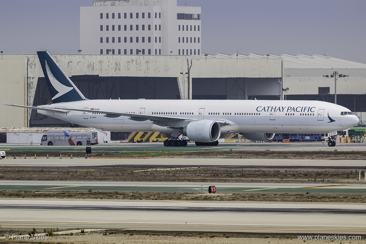 Cathay Pacific Boeing 777-300ER B-KPV at Los Angeles International Airport (KLAX/LAX)