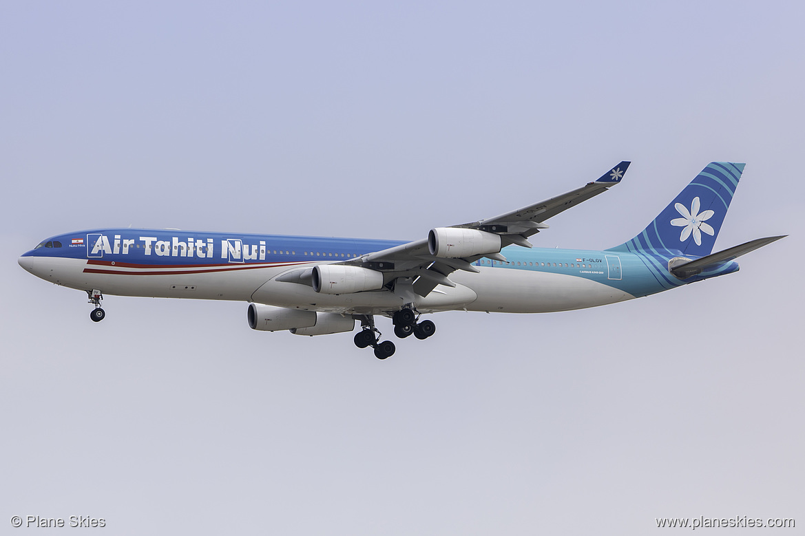 Air Tahiti Nui Airbus A340-300 F-OLOV at Los Angeles International Airport (KLAX/LAX) Air Tahiti Nui Airbus A340-300 F-OLOV at Los Angeles International Airport (KLAX/LAX)