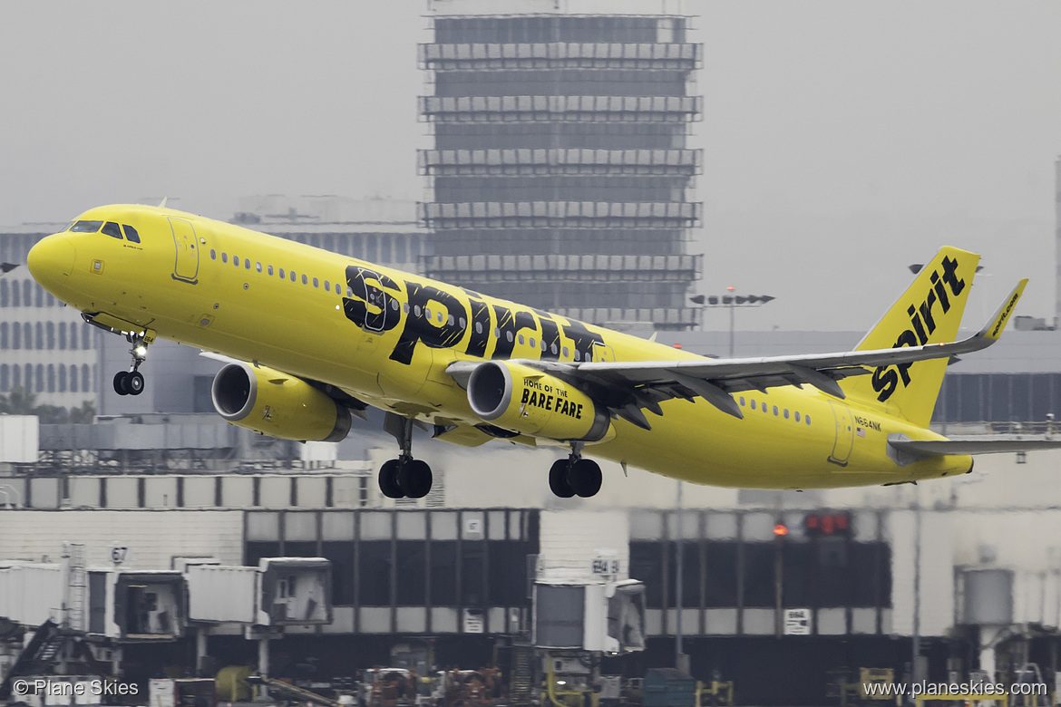 Spirit Airlines Airbus A321-200 N664NK at Los Angeles International Airport (KLAX/LAX)