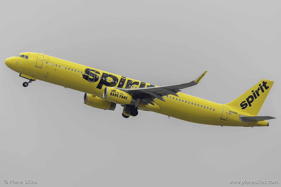 Spirit Airlines Airbus A321-200 N664NK at Los Angeles International Airport (KLAX/LAX)