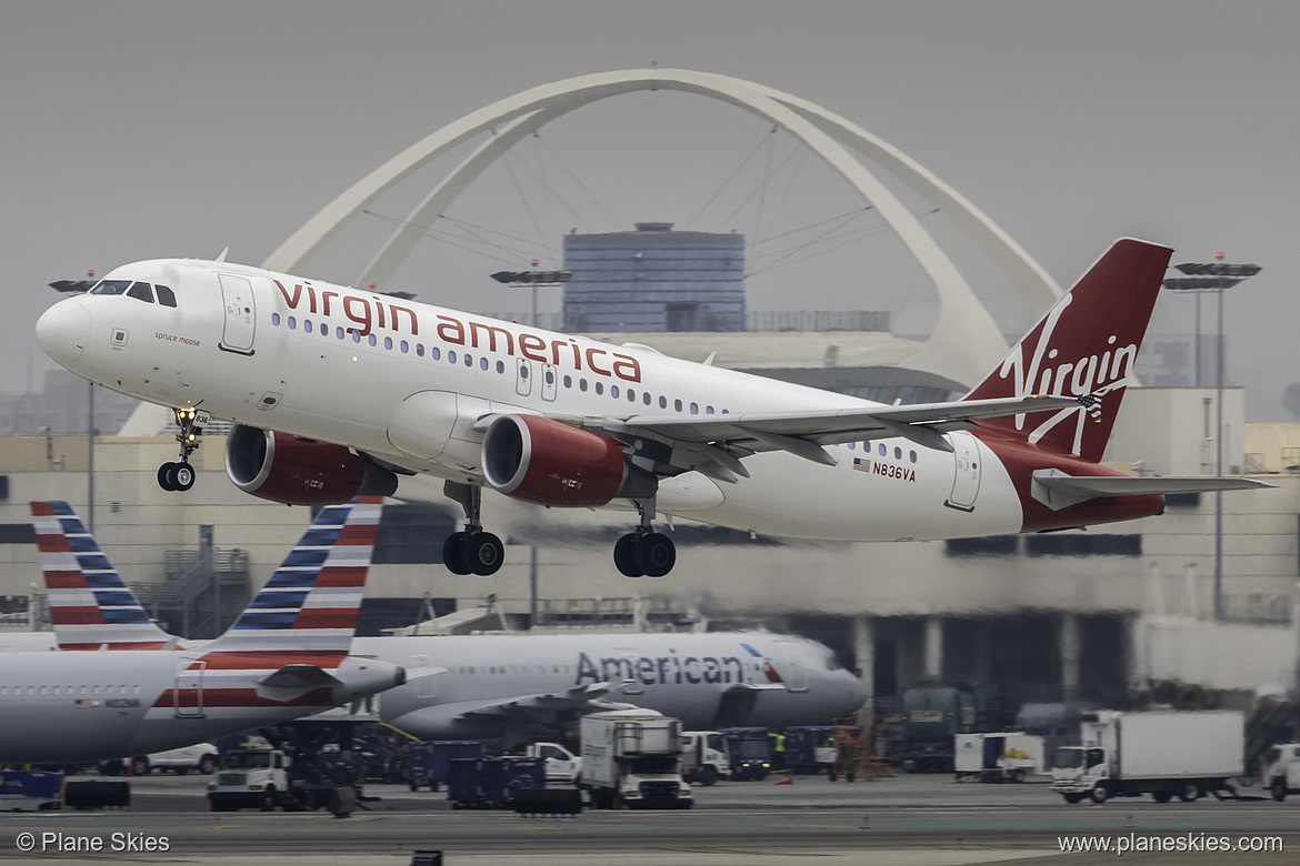 Virgin America Airbus A320-200 N836VA at Los Angeles International Airport (KLAX/LAX) Virgin America Airbus A320-200 N836VA at Los Angeles International Airport (KLAX/LAX)