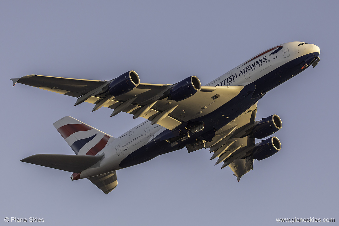 British Airways Airbus A380-800 G-XLEB at San Francisco International Airport (KSFO/SFO)