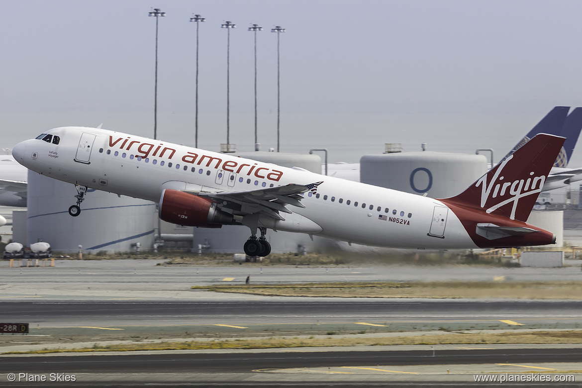 Virgin America Airbus A320-200 N852VA at San Francisco International Airport (KSFO/SFO) Virgin America Airbus A320-200 N852VA at San Francisco International Airport (KSFO/SFO)