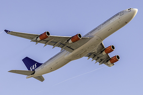 Scandinavian Airlines Airbus A340-300 OY-KBA at San Francisco International Airport (KSFO/SFO) Scandinavian Airlines Airbus A340-300 OY-KBA at San Francisco International Airport (KSFO/SFO)