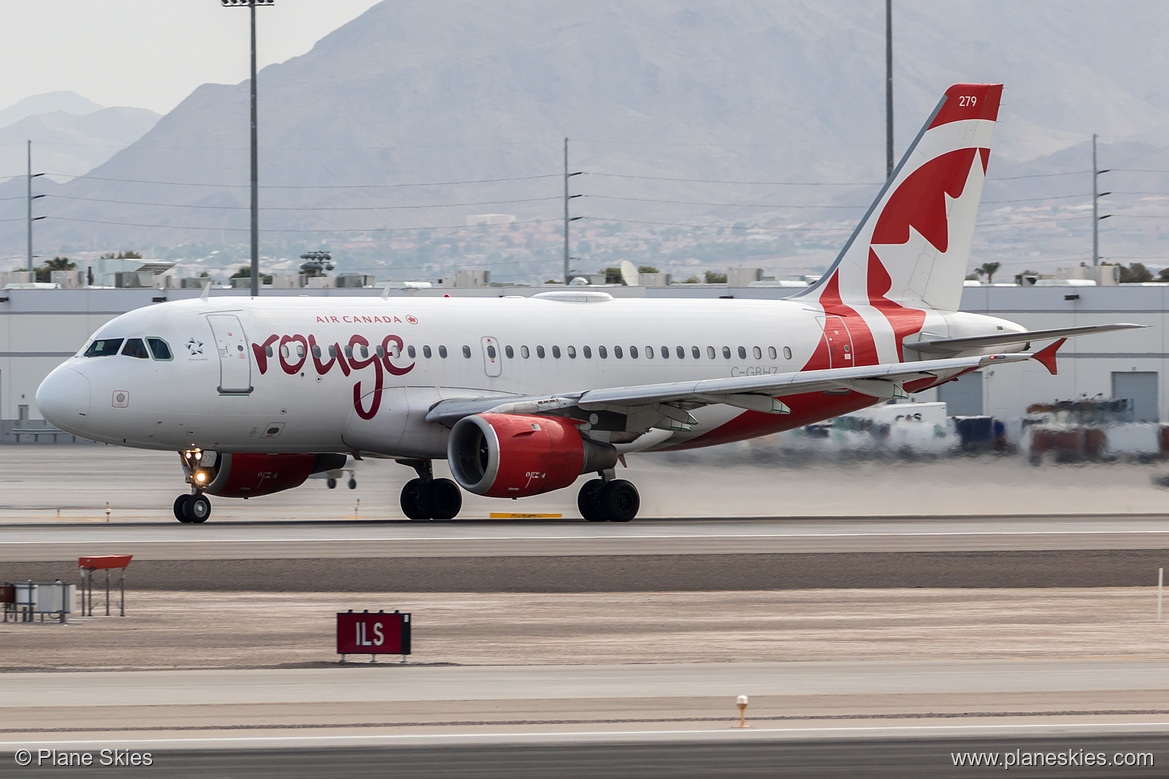 Air Canada Rouge Airbus A319-100 C-GBHZ at McCarran International Airport (KLAS/LAS) Air Canada Rouge Airbus A319-100 C-GBHZ at McCarran International Airport (KLAS/LAS)