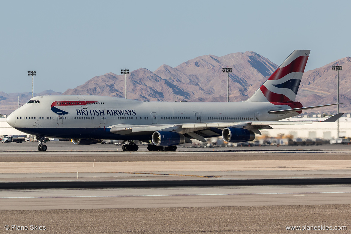 British Airways Boeing 747-400 G-BNLY at McCarran International Airport (KLAS/LAS) British Airways Boeing 747-400 G-BNLY at McCarran International Airport (KLAS/LAS)