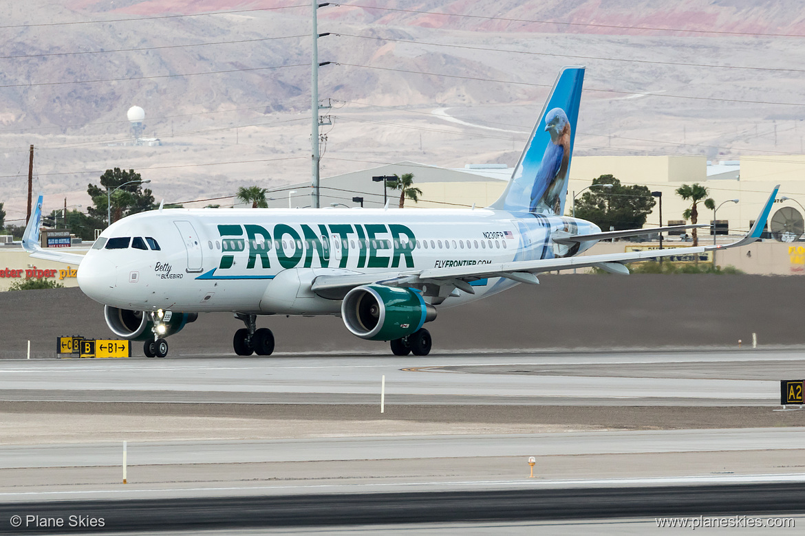 Frontier Airlines Airbus A320-200 N230FR at McCarran International Airport (KLAS/LAS) Frontier Airlines Airbus A320-200 N230FR at McCarran International Airport (KLAS/LAS)