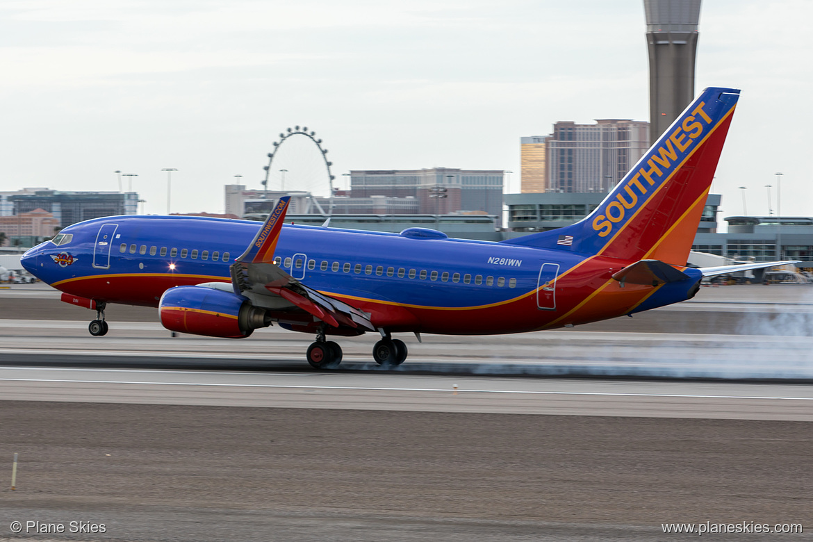 Southwest Airlines Boeing 737-700 N281WN at McCarran International Airport (KLAS/LAS) Southwest Airlines Boeing 737-700 N281WN at McCarran International Airport (KLAS/LAS)