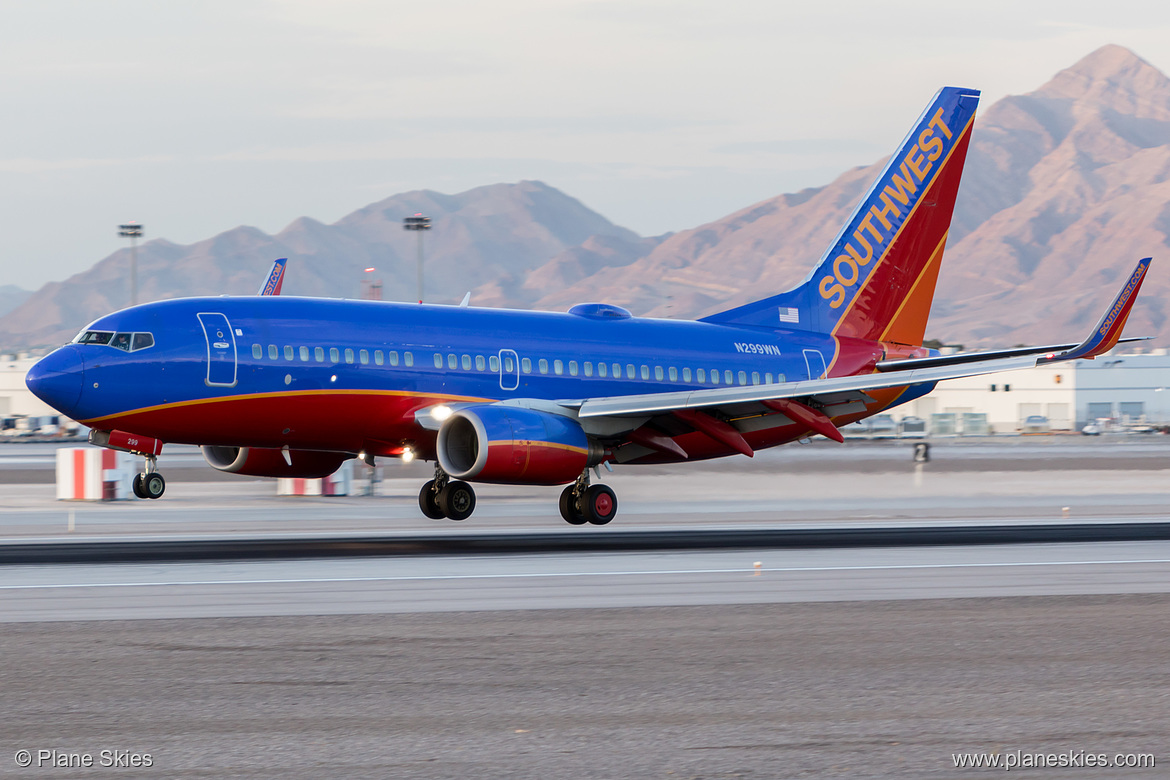 Southwest Airlines Boeing 737-700 N299WN at McCarran International Airport (KLAS/LAS) Southwest Airlines Boeing 737-700 N299WN at McCarran International Airport (KLAS/LAS)