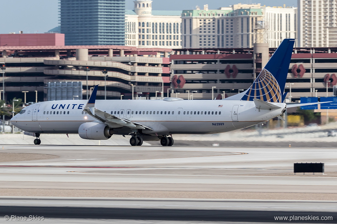 United Airlines Boeing 737-900ER N62889 at McCarran International Airport (KLAS/LAS) United Airlines Boeing 737-900ER N62889 at McCarran International Airport (KLAS/LAS)