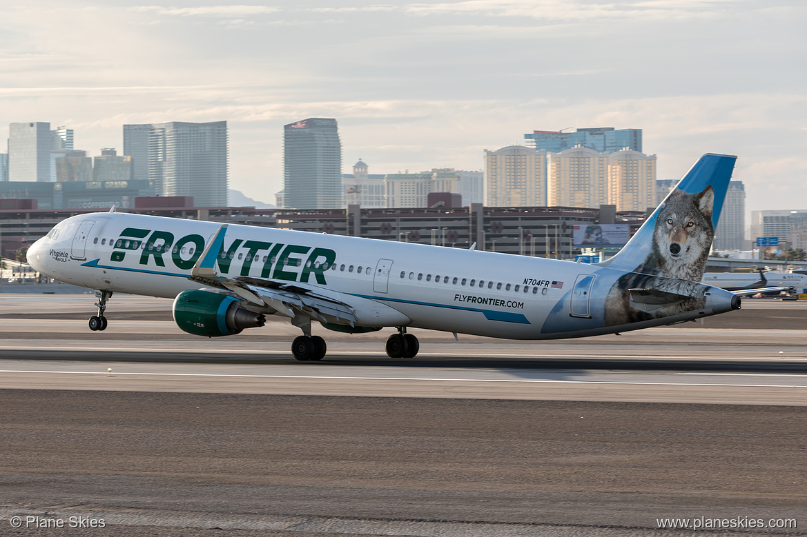Frontier Airlines Airbus A321-200 N704FR at McCarran International Airport (KLAS/LAS) Frontier Airlines Airbus A321-200 N704FR at McCarran International Airport (KLAS/LAS)