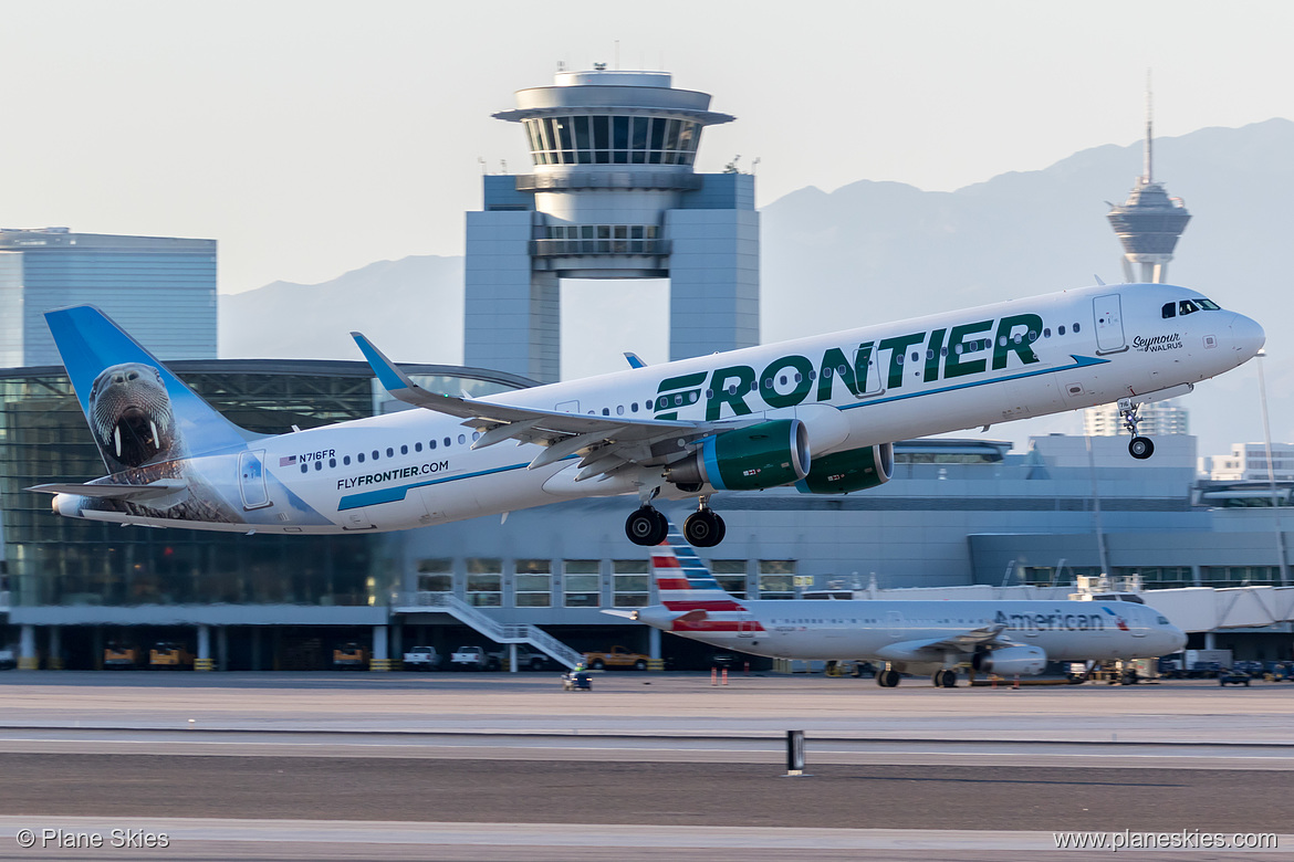 Frontier Airlines Airbus A321-200 N716FR at McCarran International Airport (KLAS/LAS) Frontier Airlines Airbus A321-200 N716FR at McCarran International Airport (KLAS/LAS)