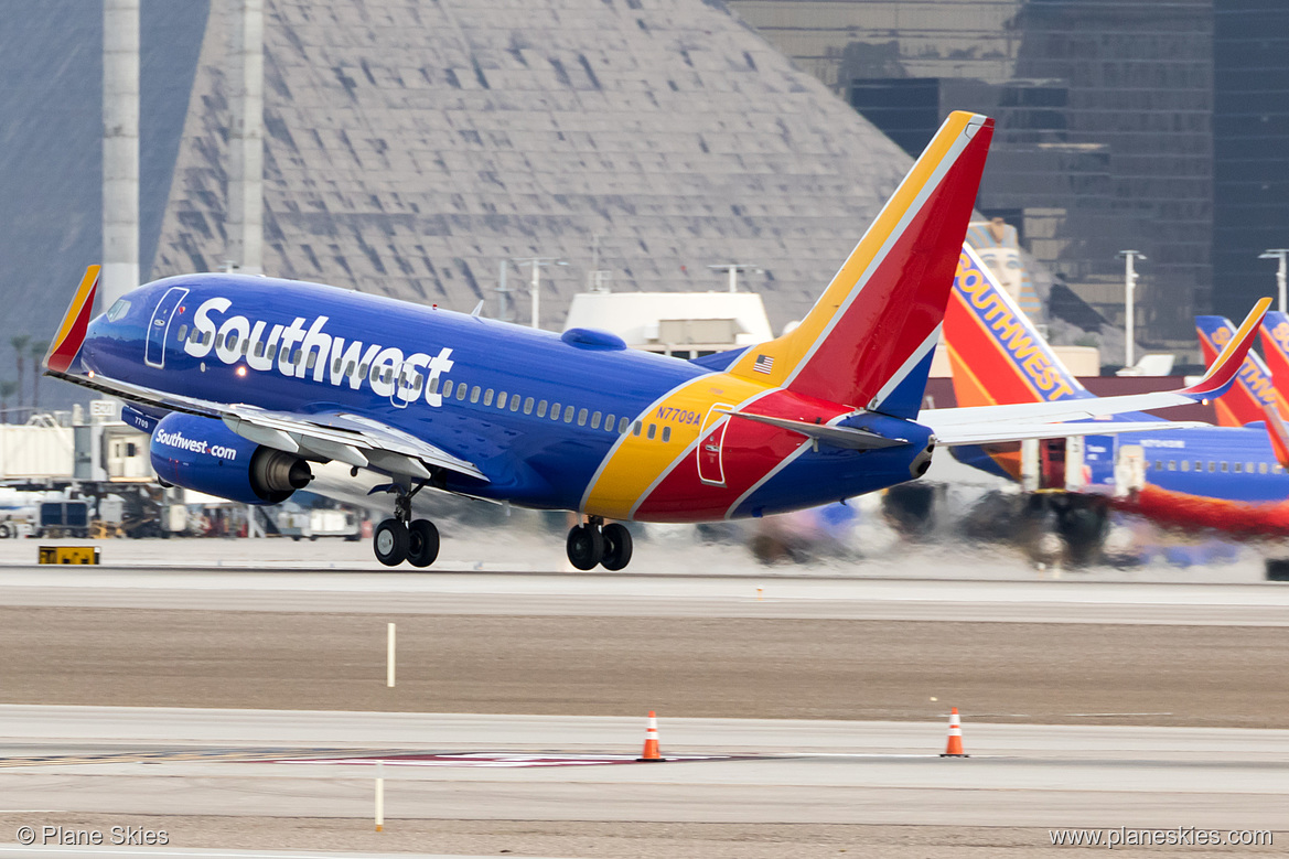 Southwest Airlines Boeing 737-700 N7709A at McCarran International Airport (KLAS/LAS) Southwest Airlines Boeing 737-700 N7709A at McCarran International Airport (KLAS/LAS)