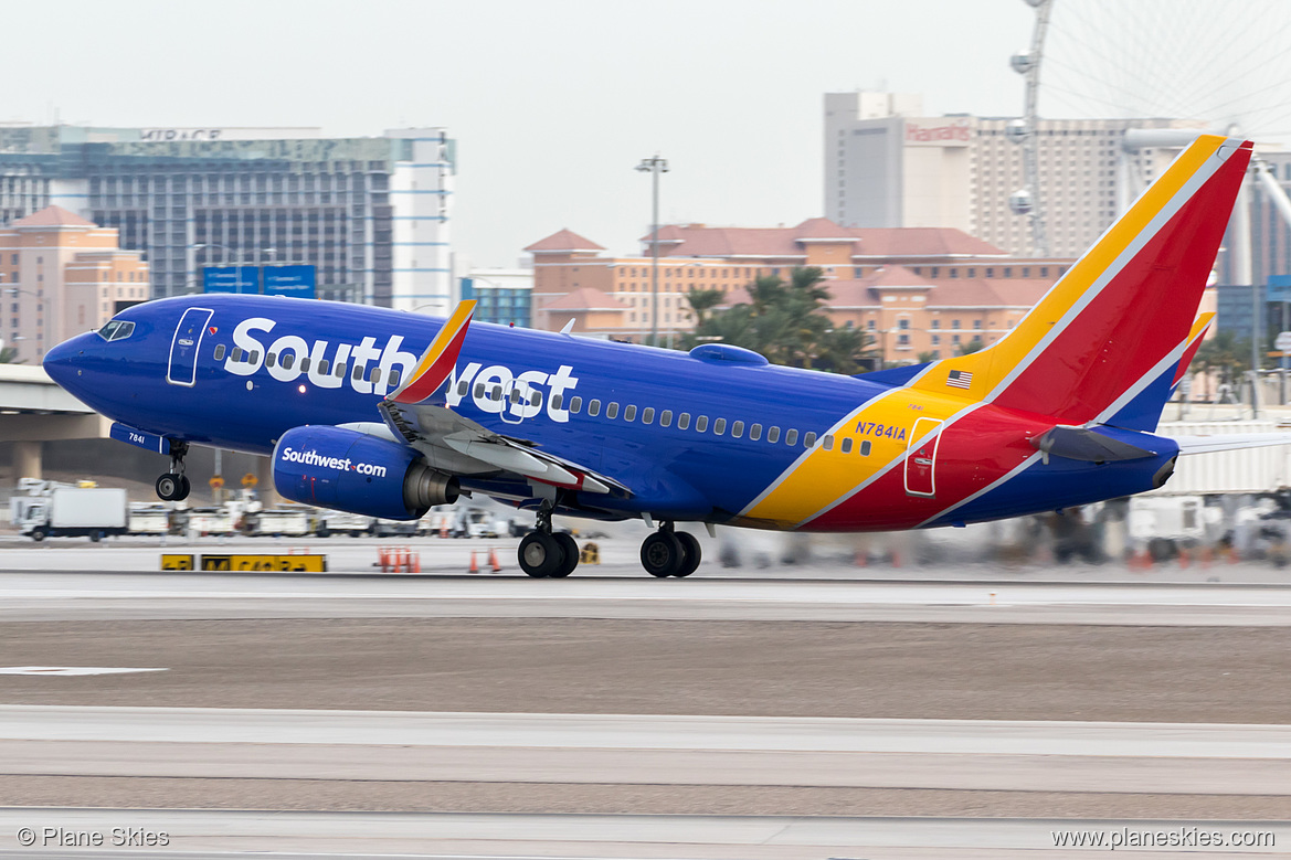 Southwest Airlines Boeing 737-700 N7841A at McCarran International Airport (KLAS/LAS) Southwest Airlines Boeing 737-700 N7841A at McCarran International Airport (KLAS/LAS)