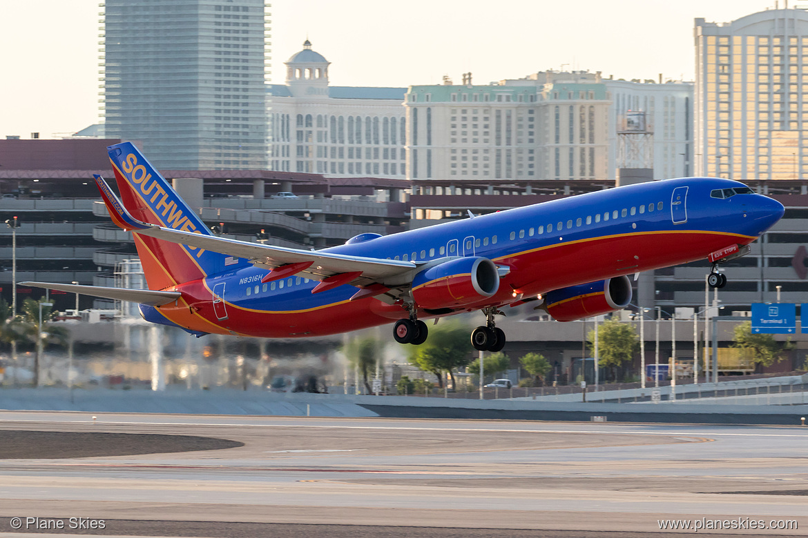Southwest Airlines Boeing 737-800 N8316H at McCarran International Airport (KLAS/LAS) Southwest Airlines Boeing 737-800 N8316H at McCarran International Airport (KLAS/LAS)