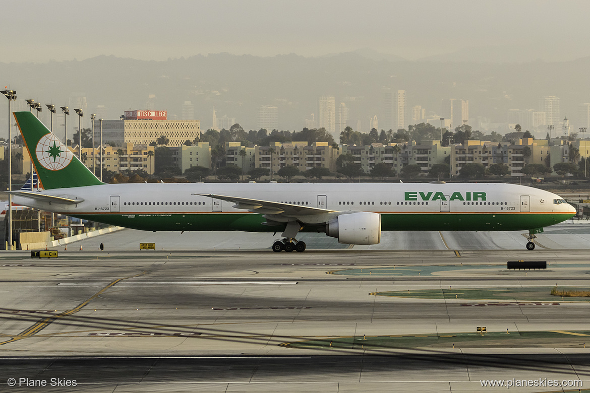 EVA Air Boeing 777-300ER B-16723 at Los Angeles International Airport (KLAX/LAX) EVA Air Boeing 777-300ER B-16723 at Los Angeles International Airport (KLAX/LAX)