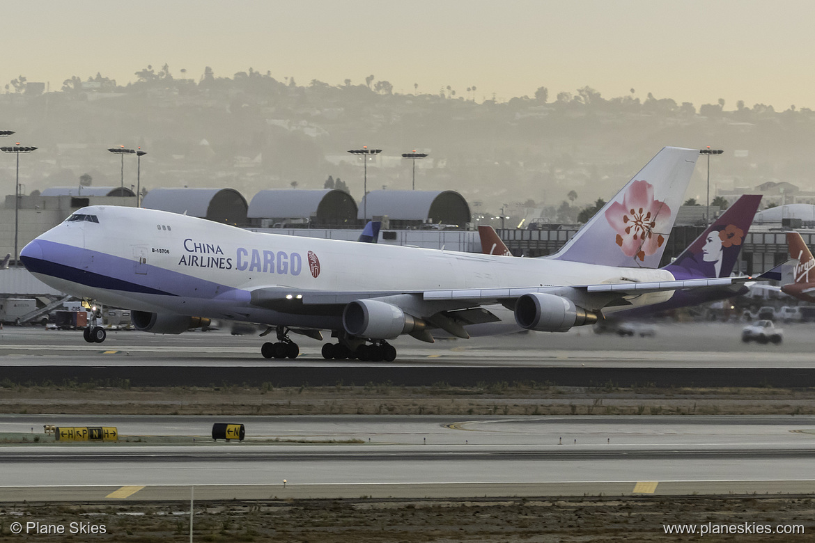 China Airlines Boeing 747-400F B-18706 at Los Angeles International Airport (KLAX/LAX) China Airlines Boeing 747-400F B-18706 at Los Angeles International Airport (KLAX/LAX)