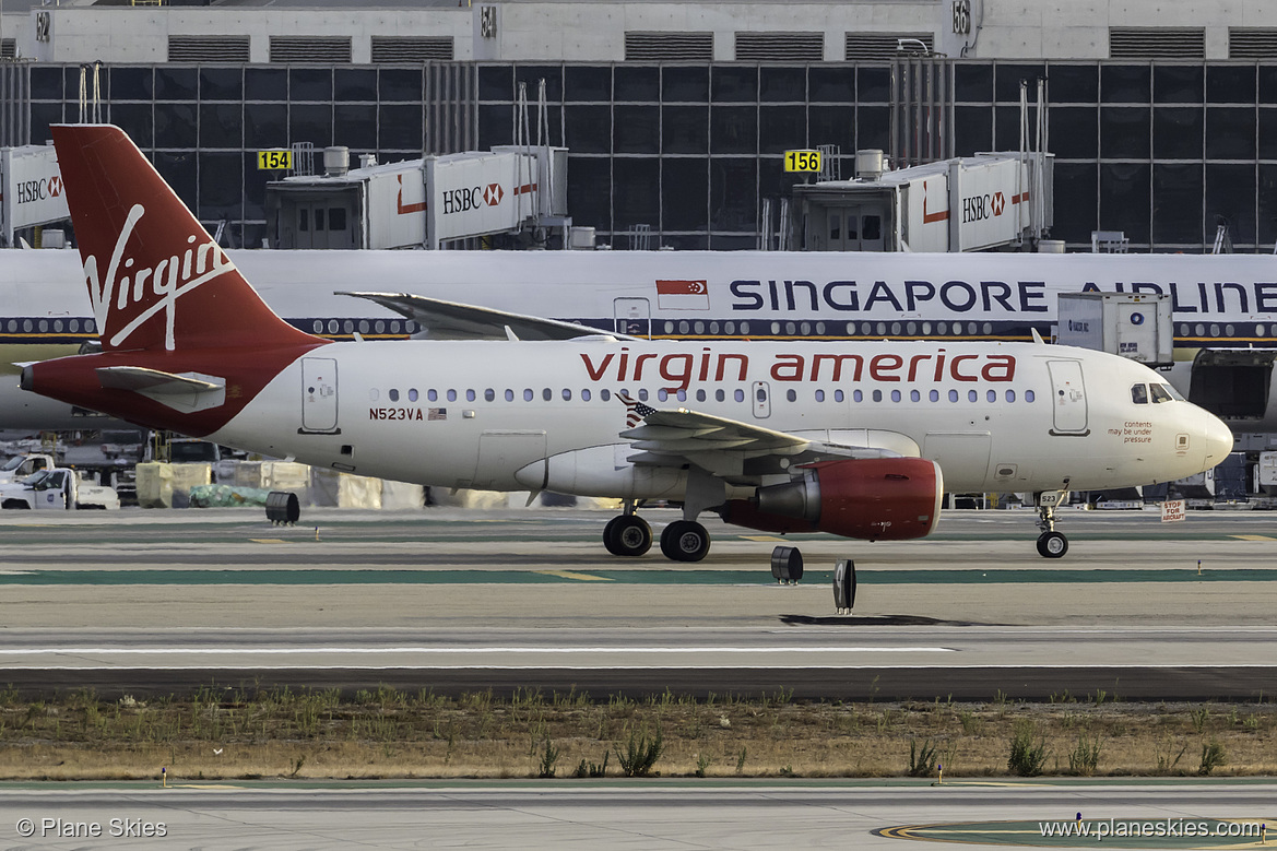 Virgin America Airbus A319-100 N523VA at Los Angeles International Airport (KLAX/LAX)